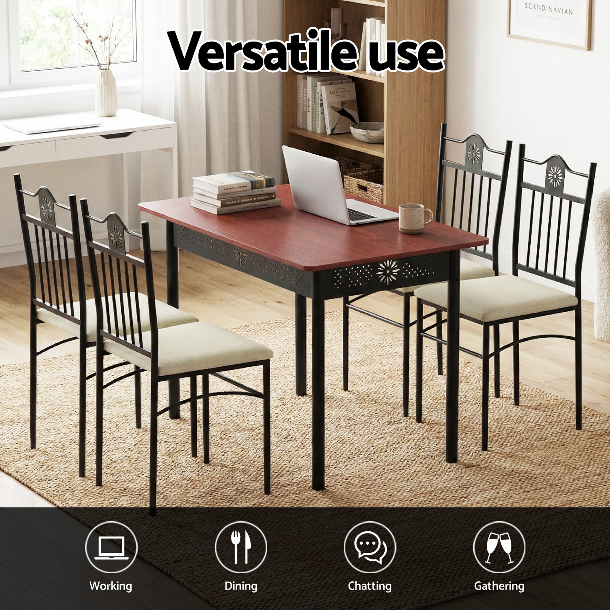 Artiss Floral 5-Piece Dining Set in 3 Styles view 4