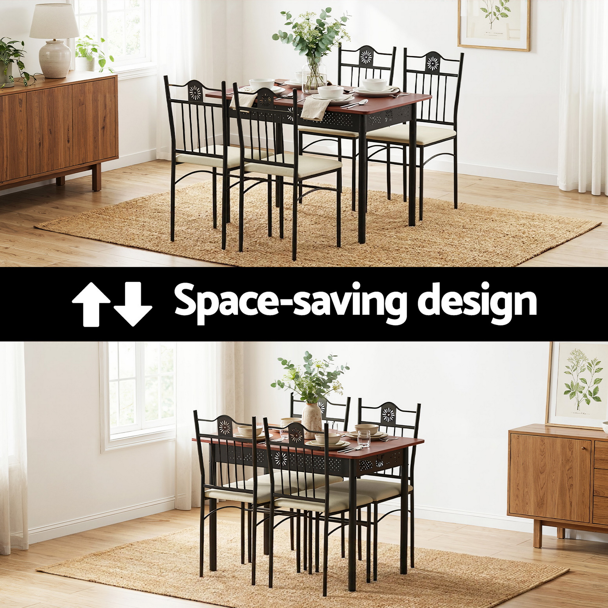 Artiss Floral 5-Piece Dining Set in 3 Styles view 5