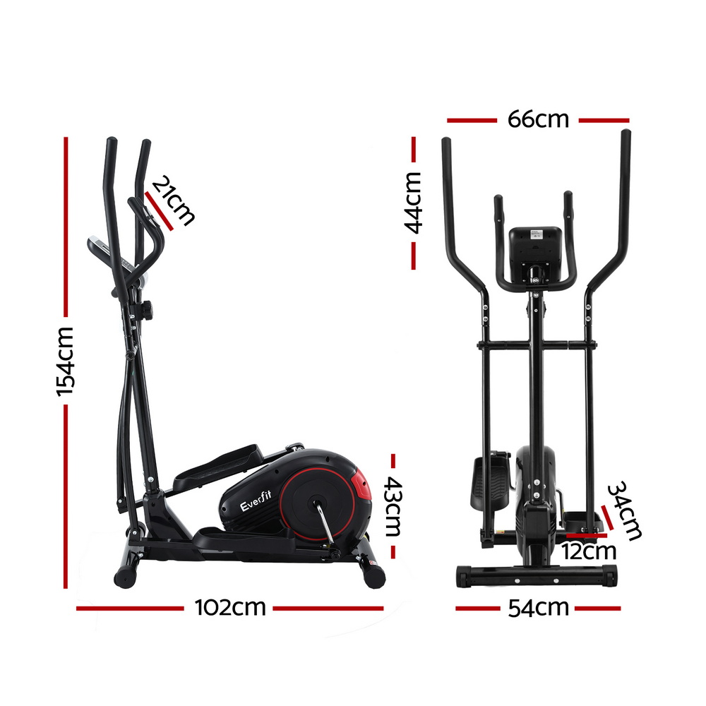 Everfit Elliptical Cross Trainer Fitness Machine Black Red view 2