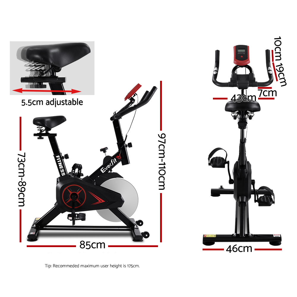 Everfit Spin Bike with Stainless Flywheel, Adjustable view 2