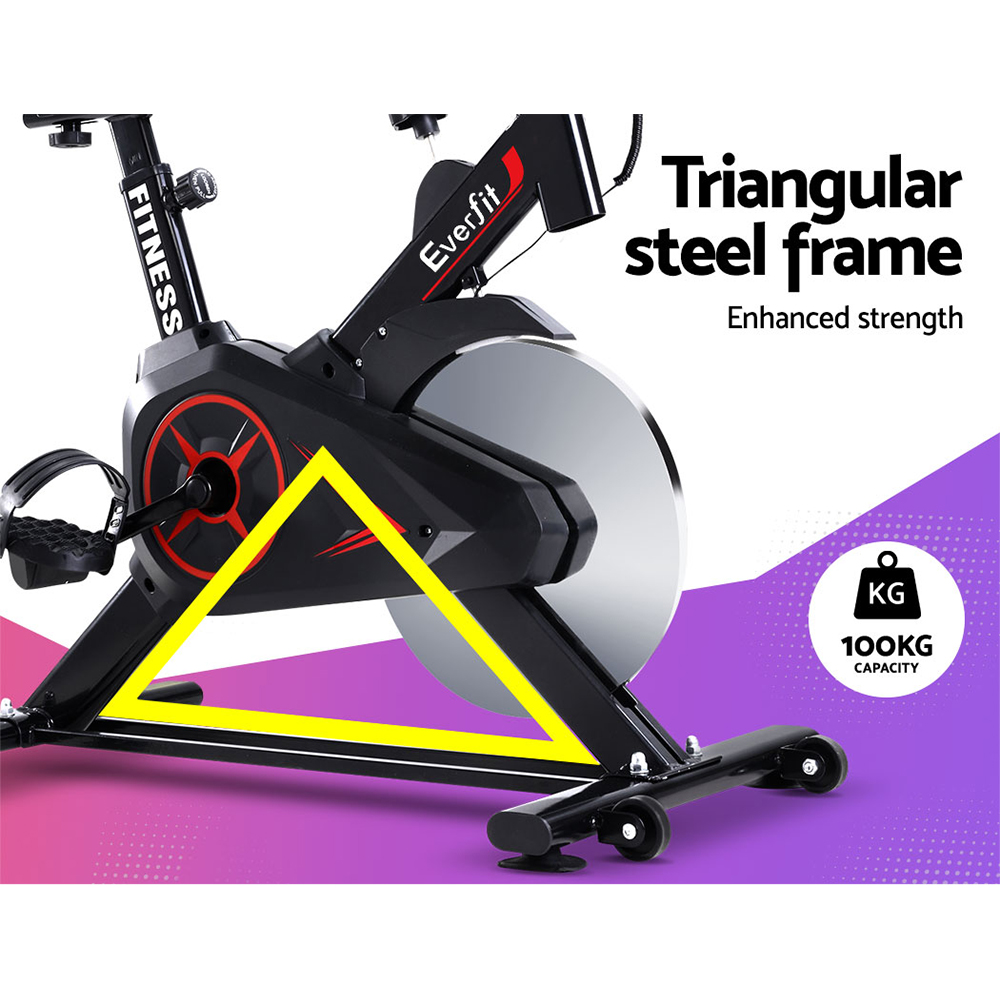 Everfit Spin Bike with Stainless Flywheel, Adjustable view 4