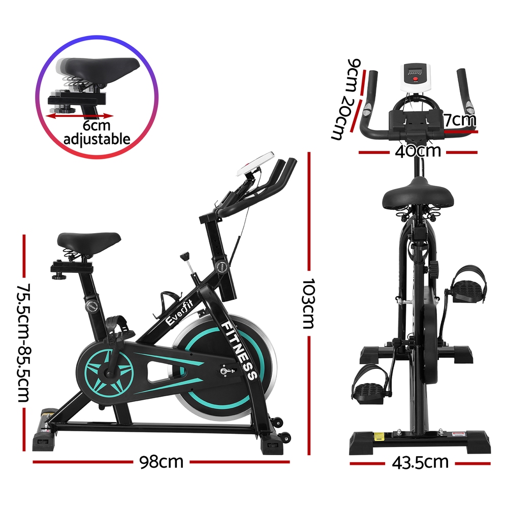 Everfit Spin Bike with Heavy Flywheel, 150kg Capacity view 2