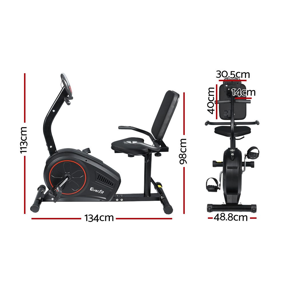 Everfit Recumbent Exercise Bike 8 Level Resistance view 2