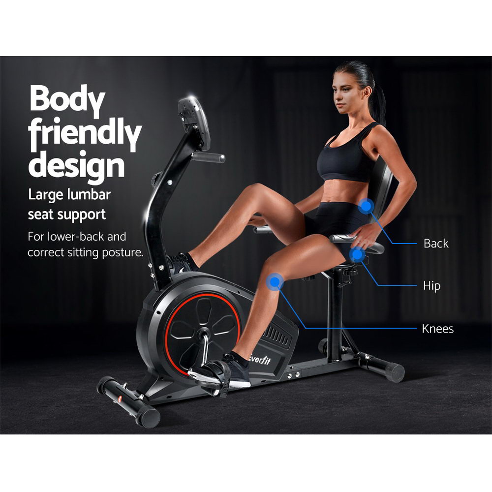 Everfit Recumbent Exercise Bike 8 Level Resistance view 3