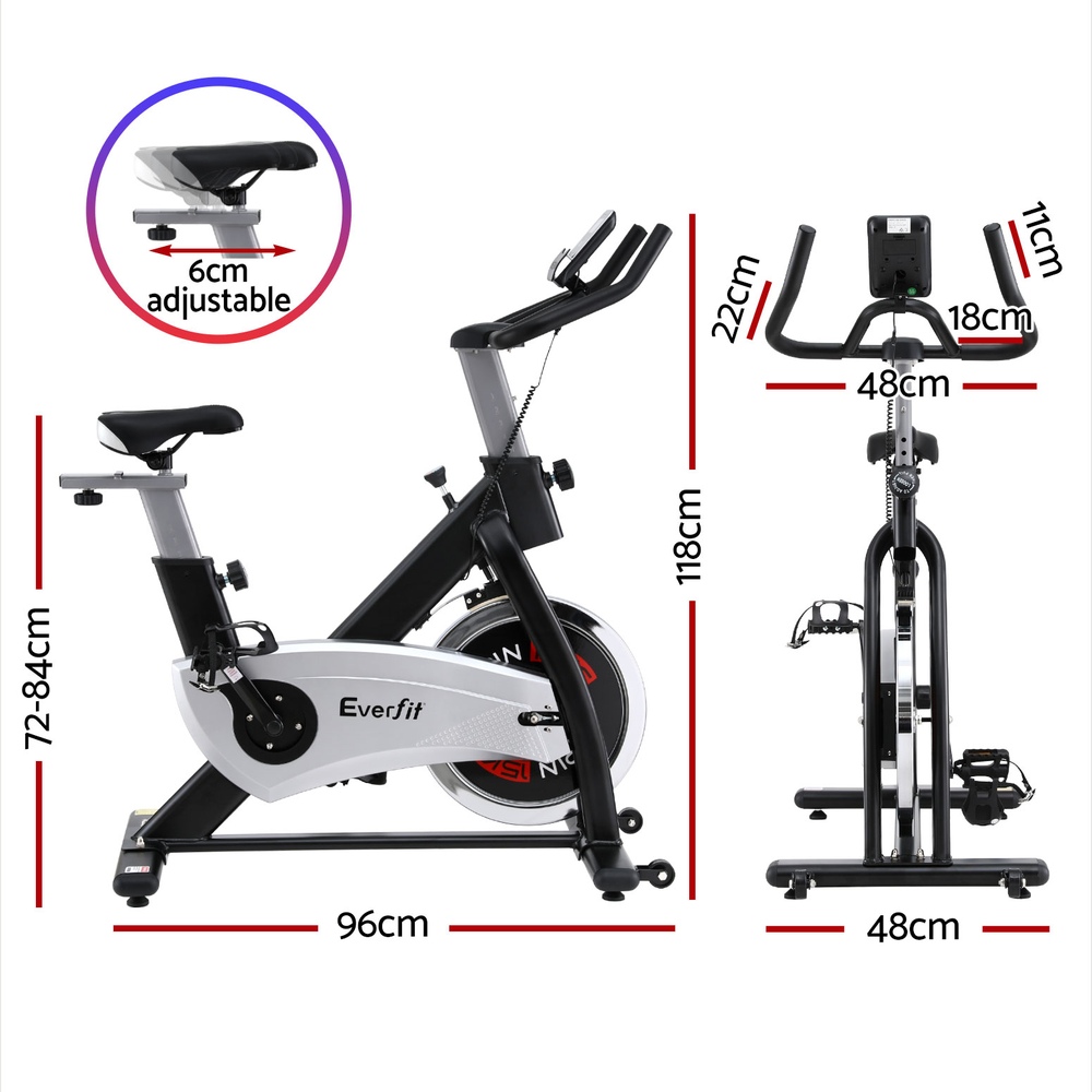Everfit 15kg Flywheel Spin Bike with Silent Belt Drive view 2
