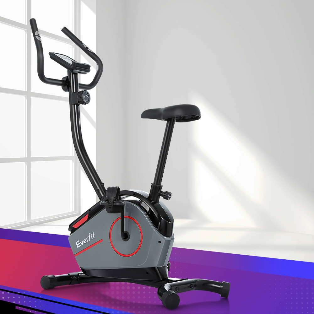 Everfit Magnetic Upright Bike 8 Levels 2kg Flywheel