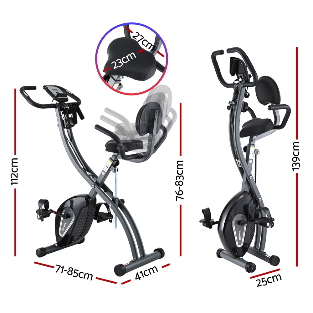 Everfit Folding Exercise Bike X-Frame Aerobic Trainer view 2