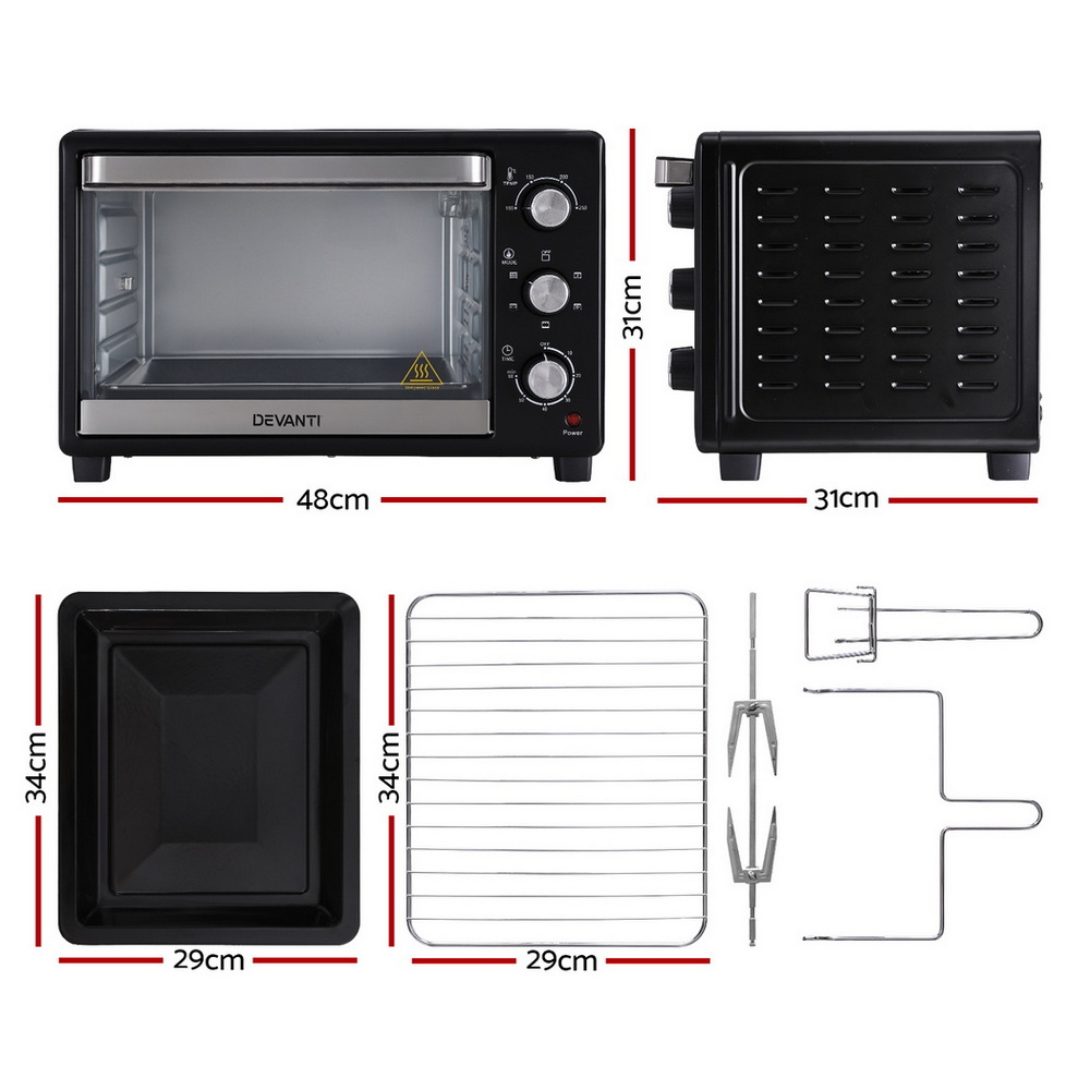 Devanti Electric Convection Oven with Auto Timer view 2