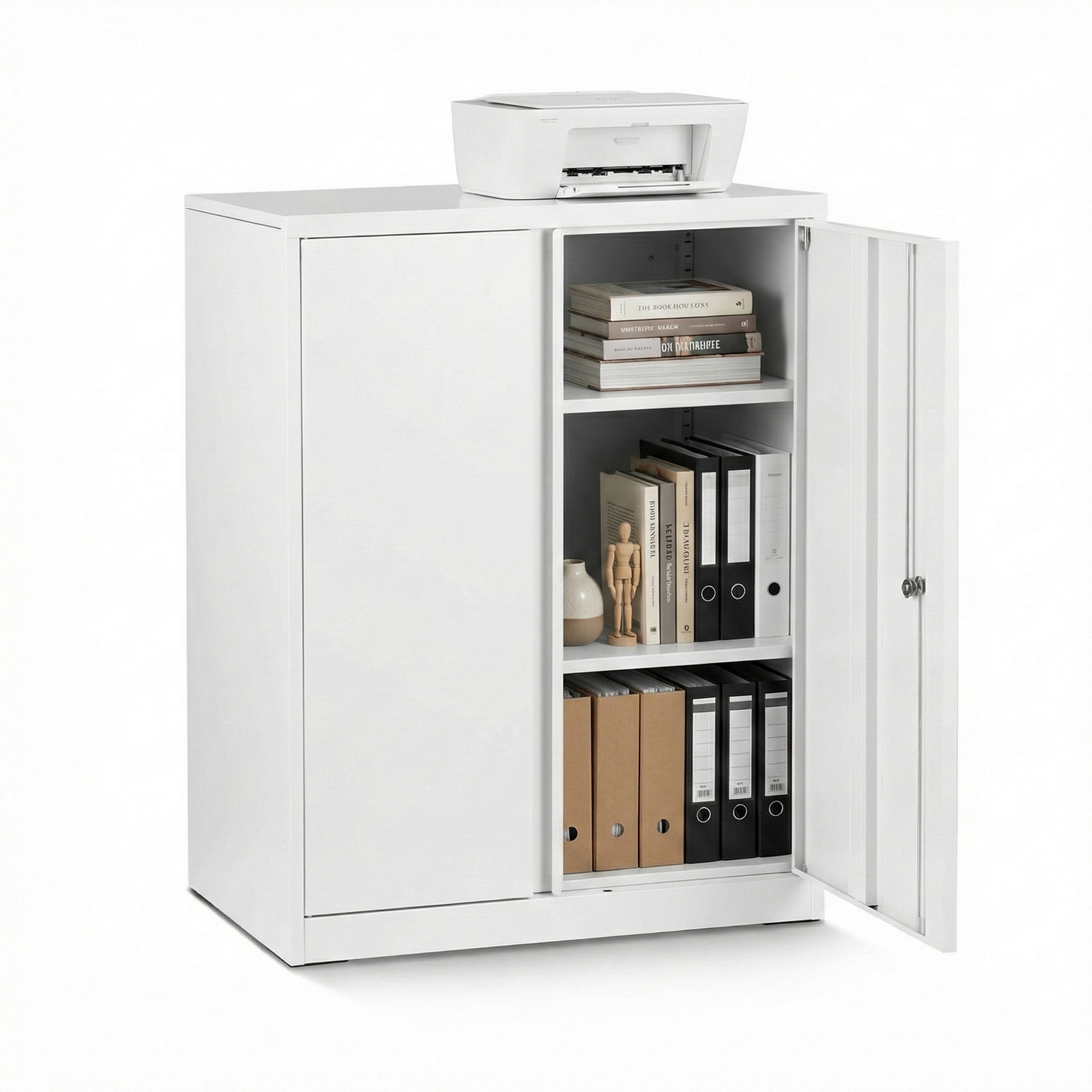 Artiss Steel Locker Cabinet with 3-Point Lock White