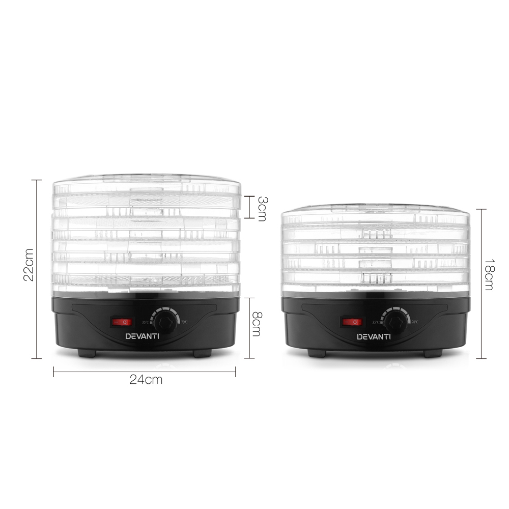 Devanti 5-Tray Food Dehydrator Black view 2