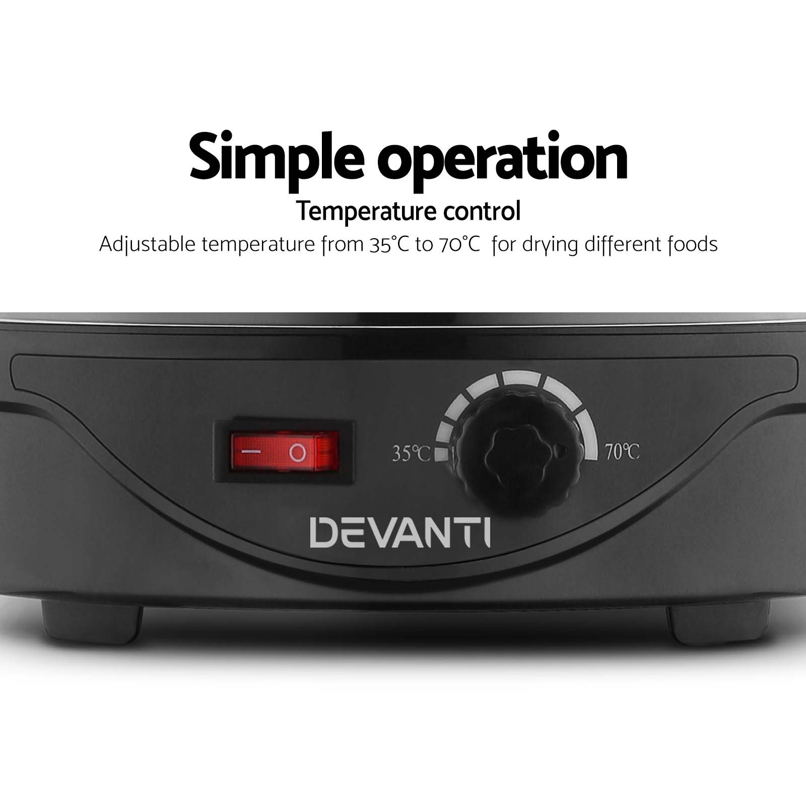 Devanti 5-Tray Food Dehydrator Black view 5