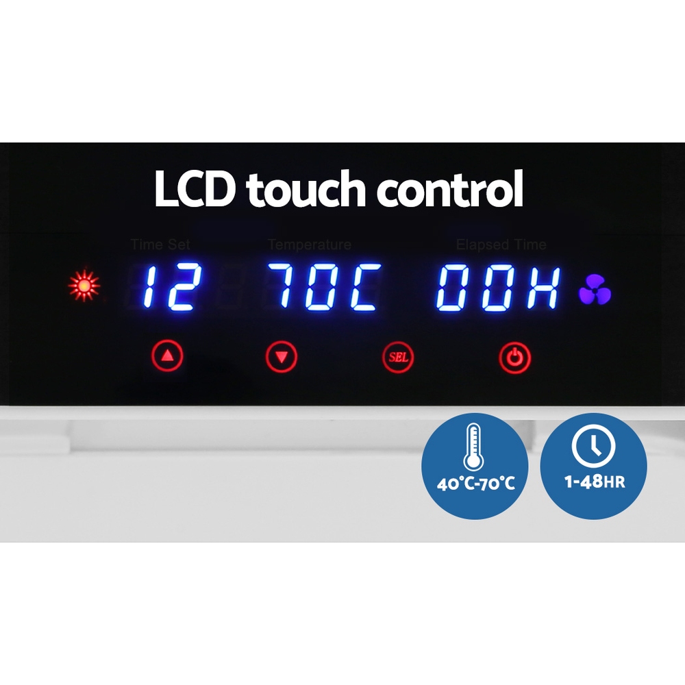 Devanti Food Dehydrator with LED Touch Control Panel view 4