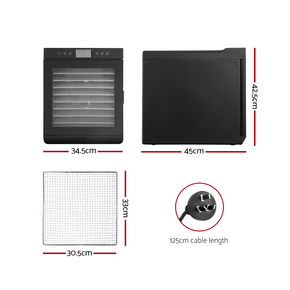 Devanti Food Dehydrator with Stainless Steel Tray view 2