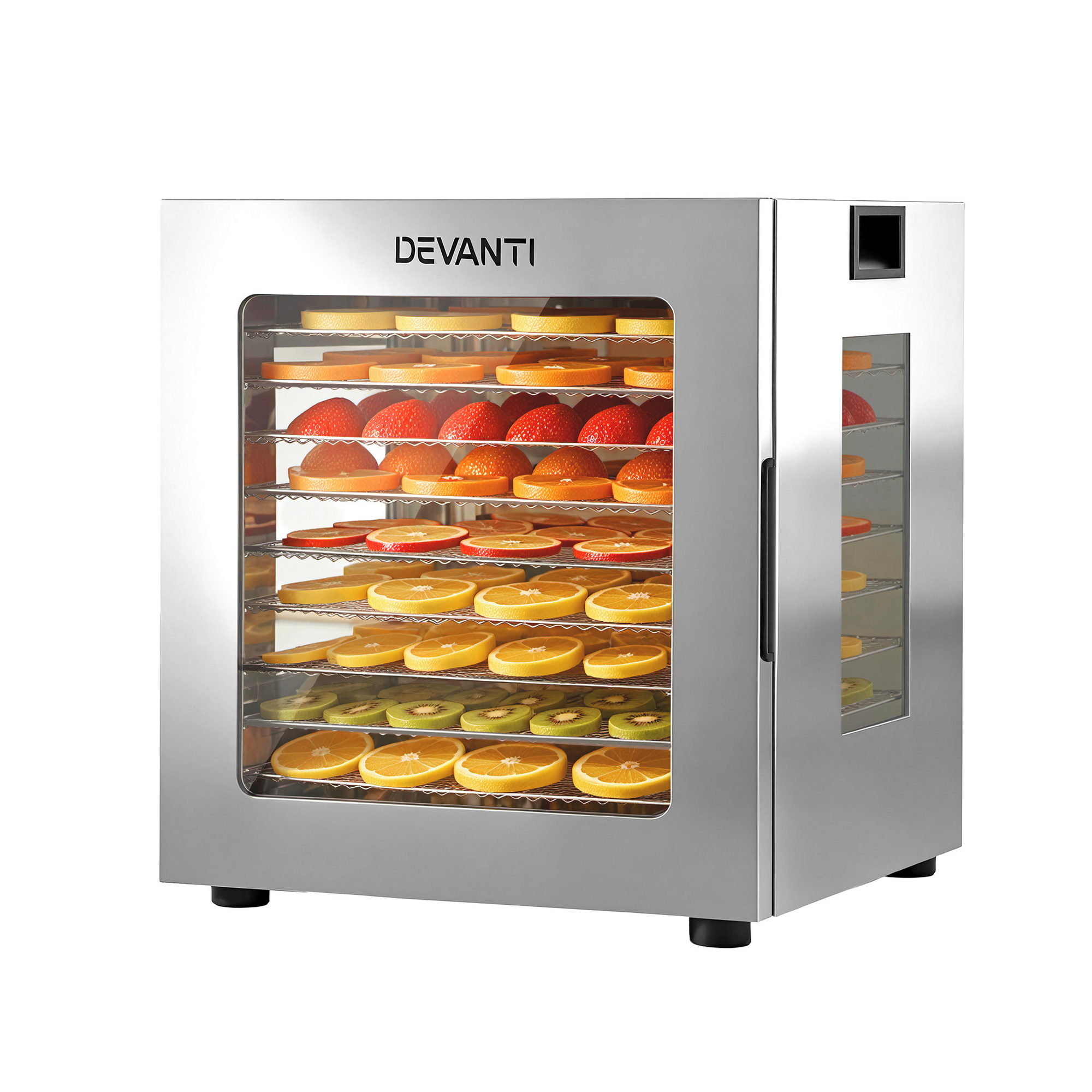 Devanti 10-Tray Food Dehydrator Stainless Steel Glass Door 850W view 2
