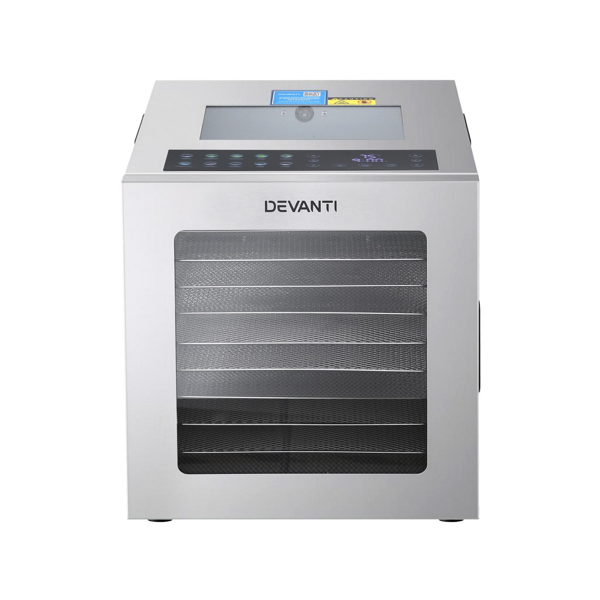 Devanti 10-Tray Food Dehydrator Stainless Steel Glass Door 850W view 4