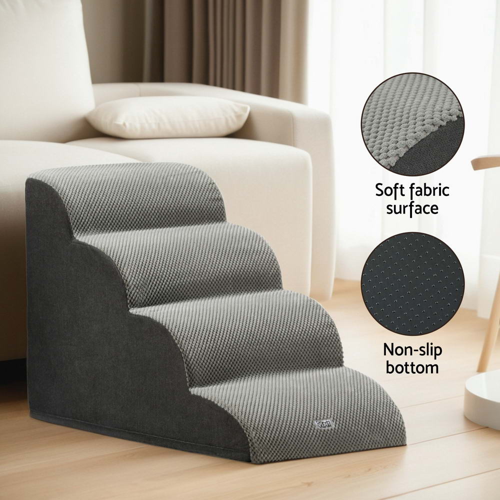 i.Pet Foam Dog Ramp 4-Tier Steps for Bed, Sofa & Car view 5