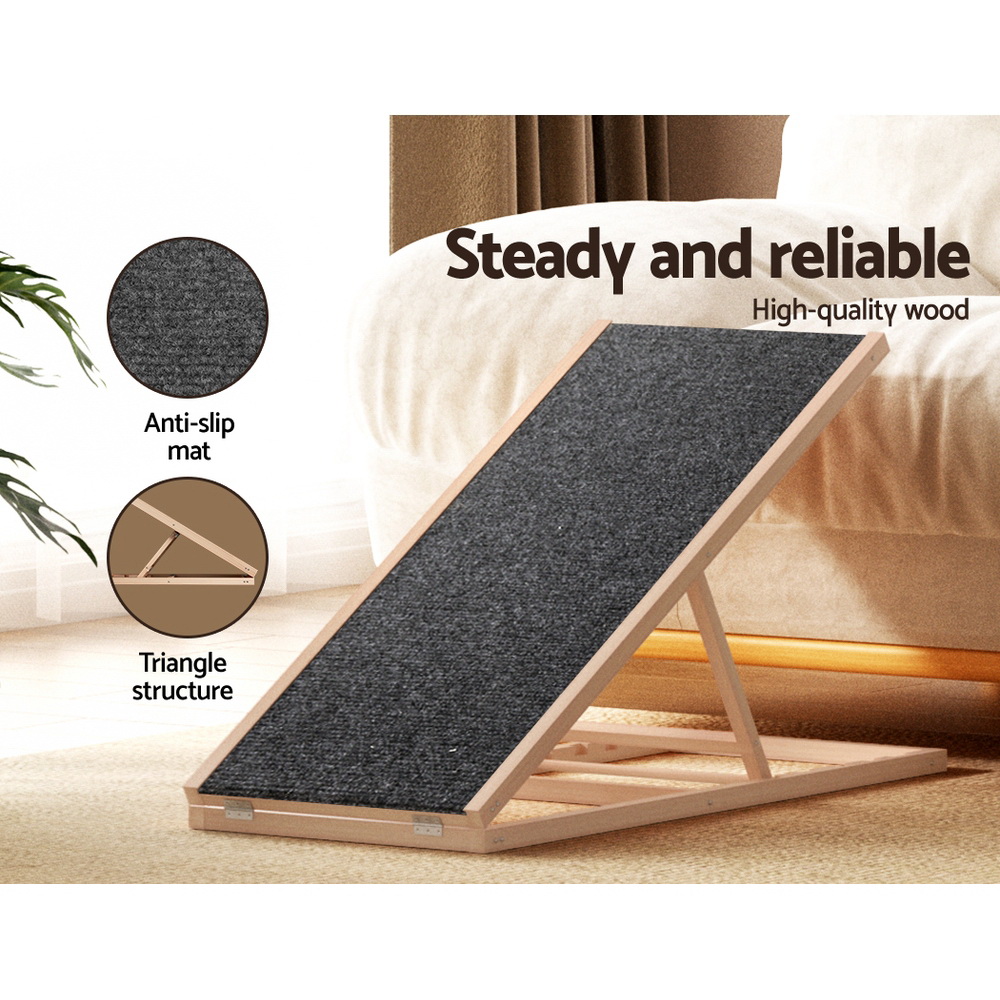 i.Pet Dog Ramp Adjustable Height Wooden Steps Foldable view 5