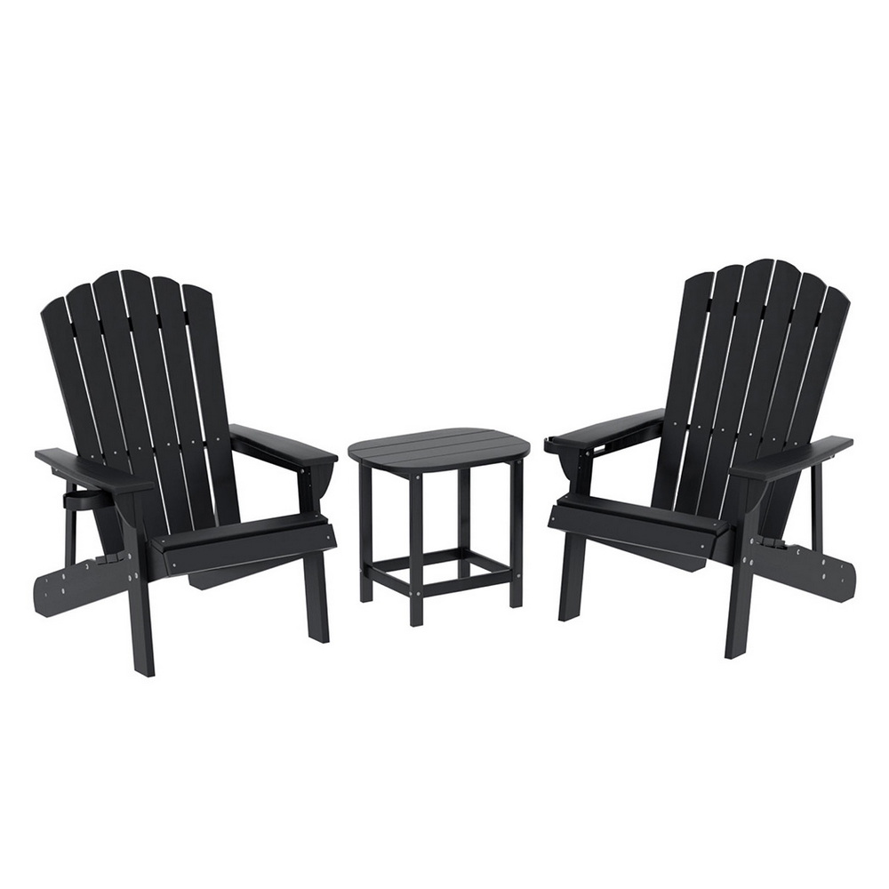 Gardeon HDPE 3-Piece Adirondack Beach Chair Set