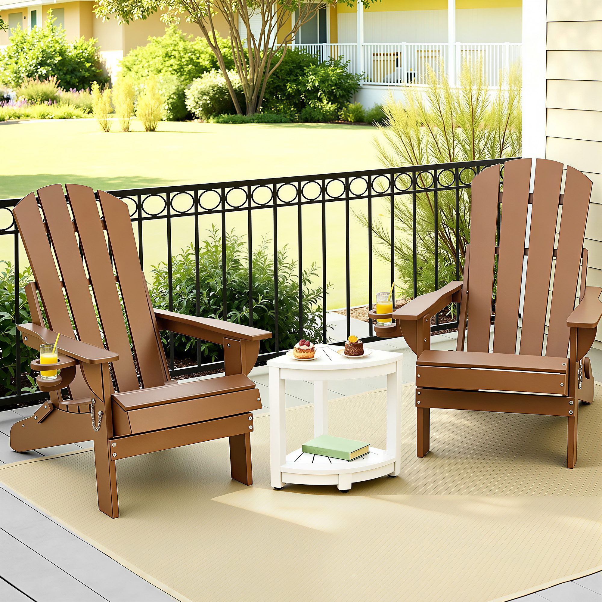 Gardeon Folding HDPE Adirondack Beach Chair Set