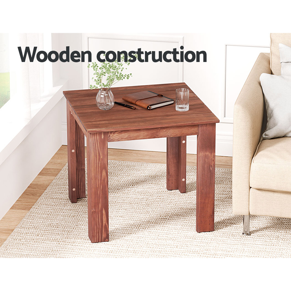 Gardeon Wooden Side Table Desk for Camping Brown view 4