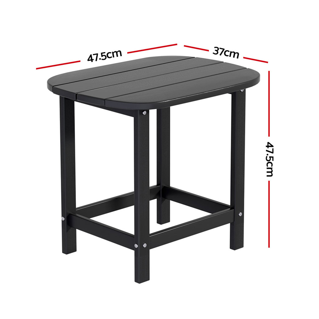 Gardeon HDPE Coffee Side Table Black view 2