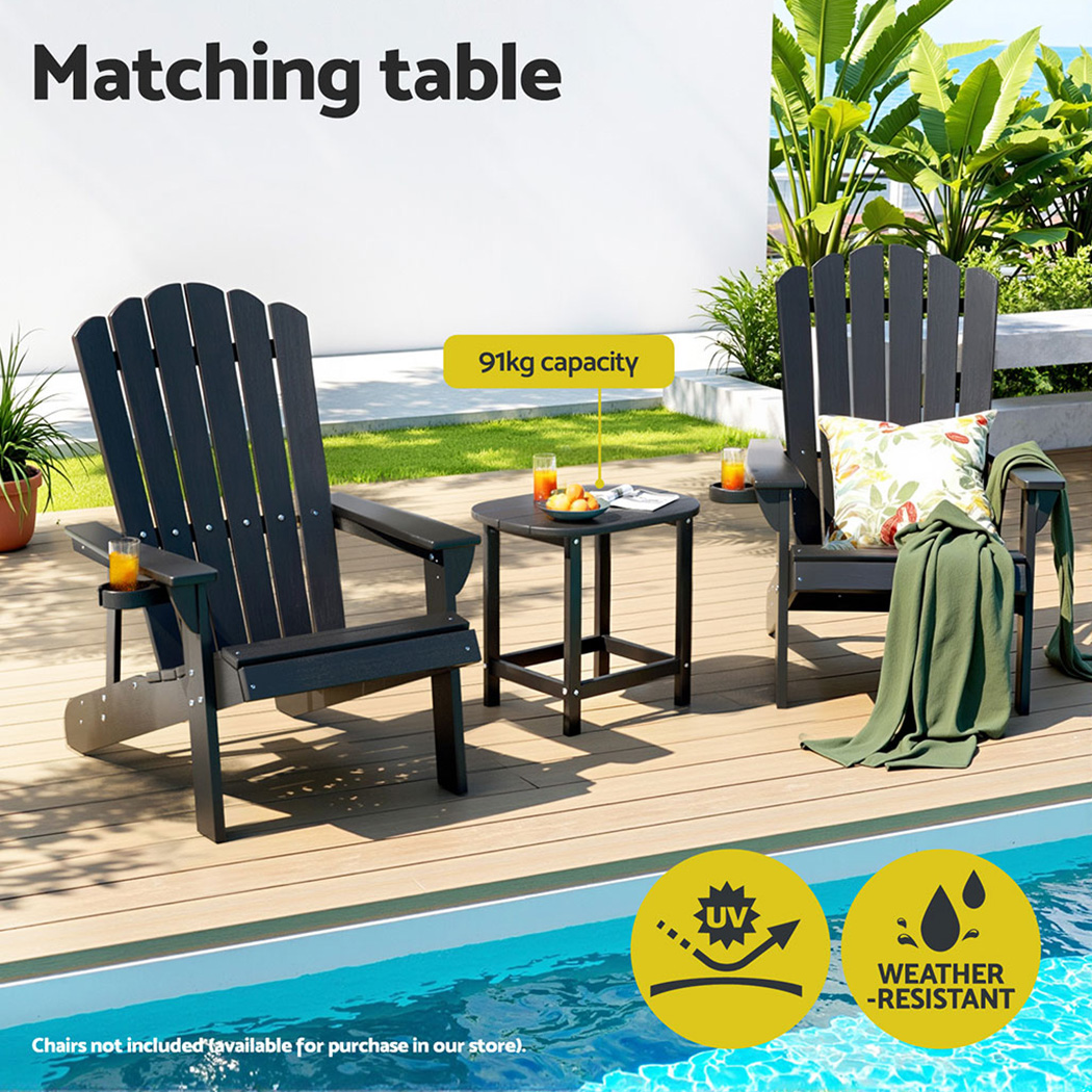 Gardeon HDPE Coffee Side Table Black view 4