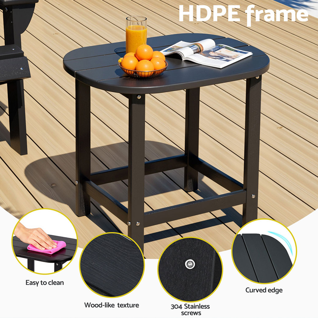 Gardeon HDPE Coffee Side Table Black view 5