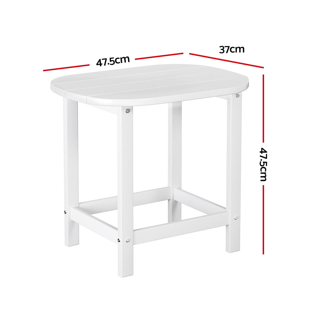 Gardeon HDPE Coffee Side Table White view 2