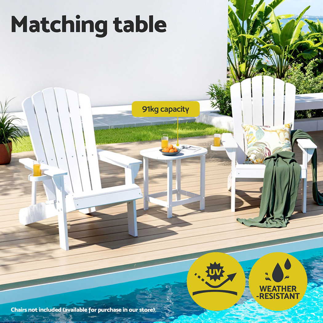 Gardeon HDPE Coffee Side Table White view 4