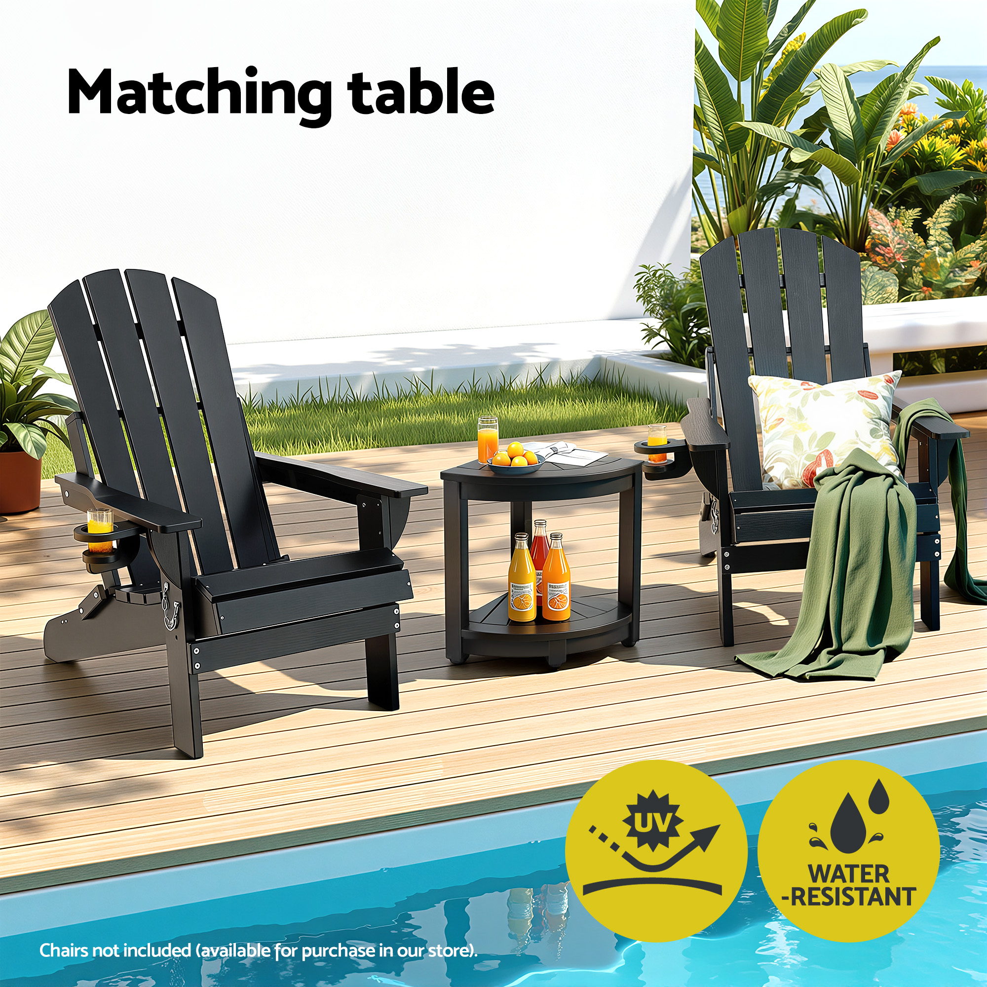 Gardeon HDPE Coffee Side Table with Storage Shelf view 4