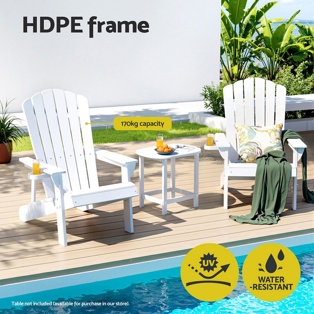 Gardeon HDPE Adirondack Beach Chair Sun Lounge view 4