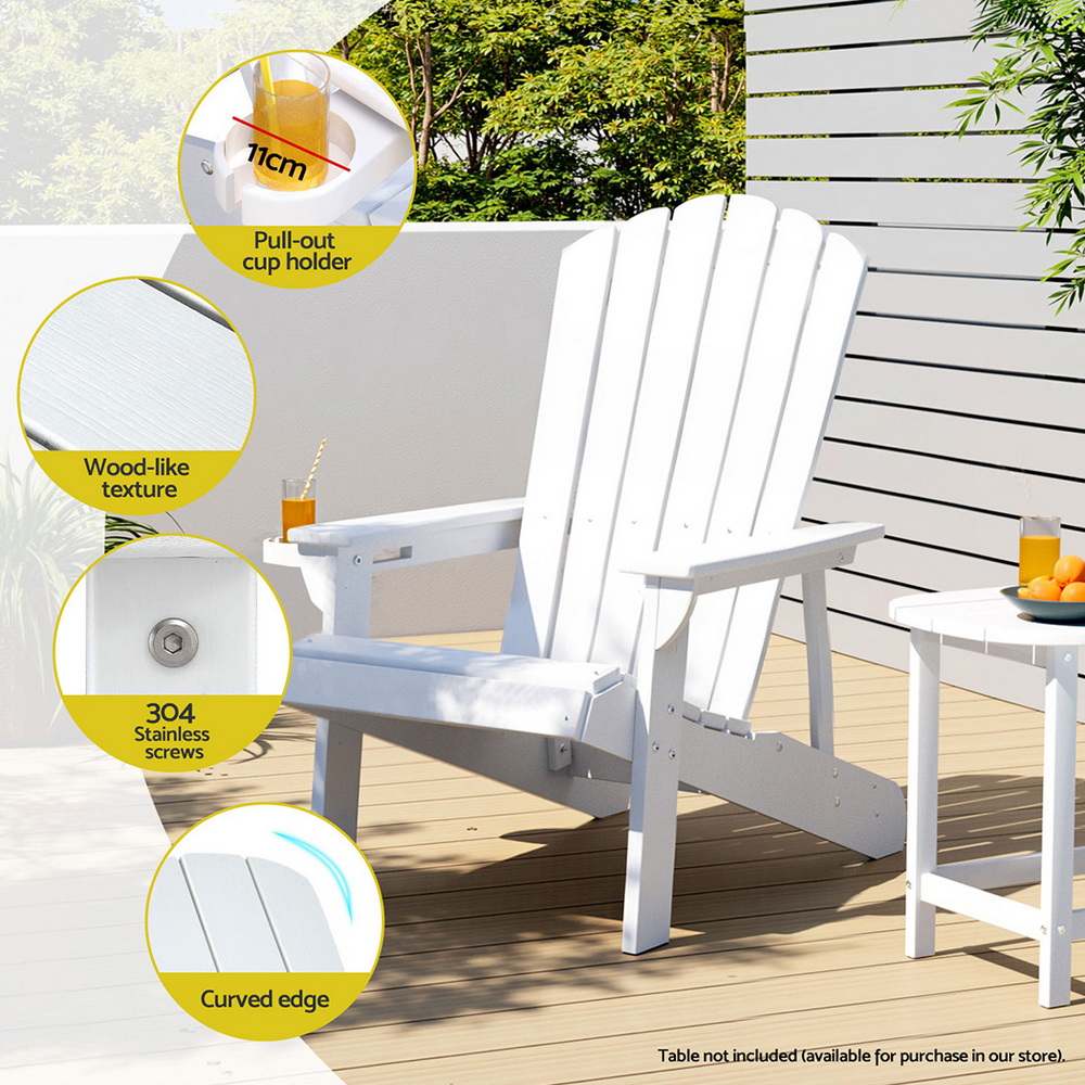 Gardeon HDPE Adirondack Beach Chair Sun Lounge view 5
