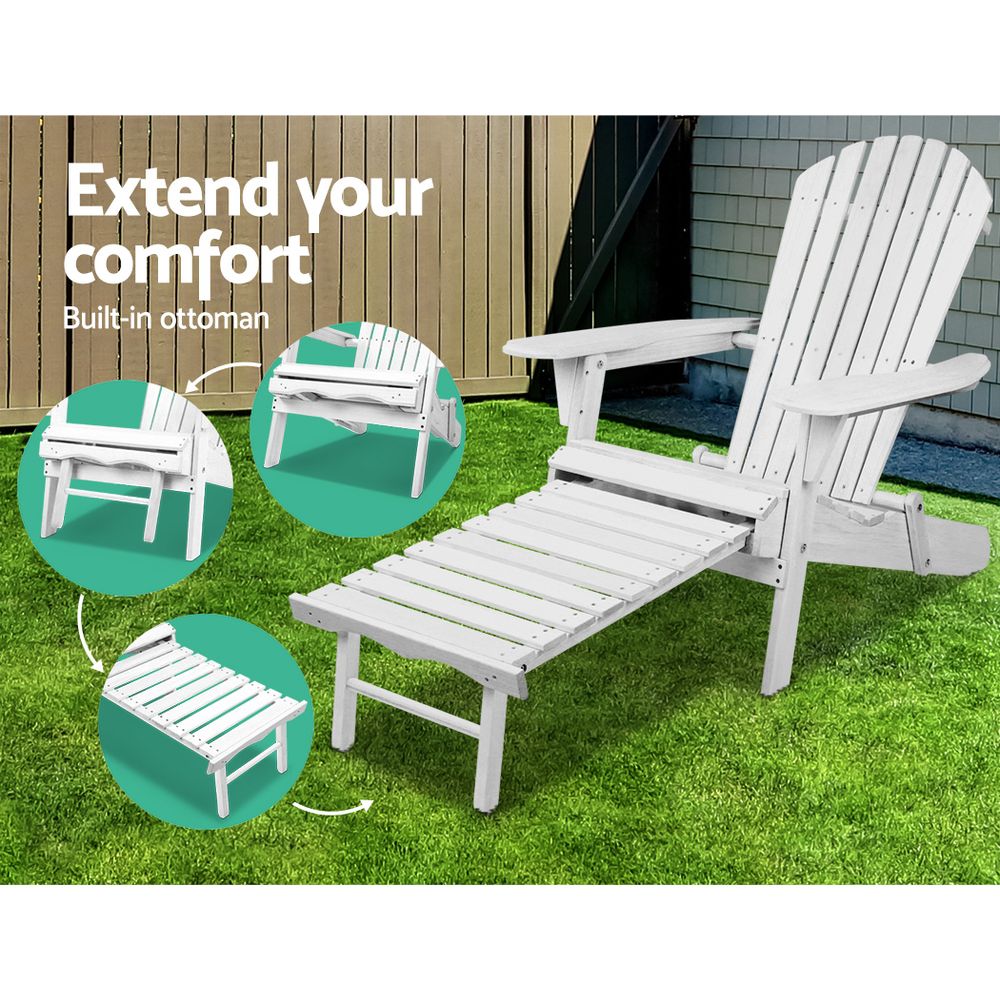 Gardeon 2 Piece Wood Foldable Sun Lounge Chairs view 4