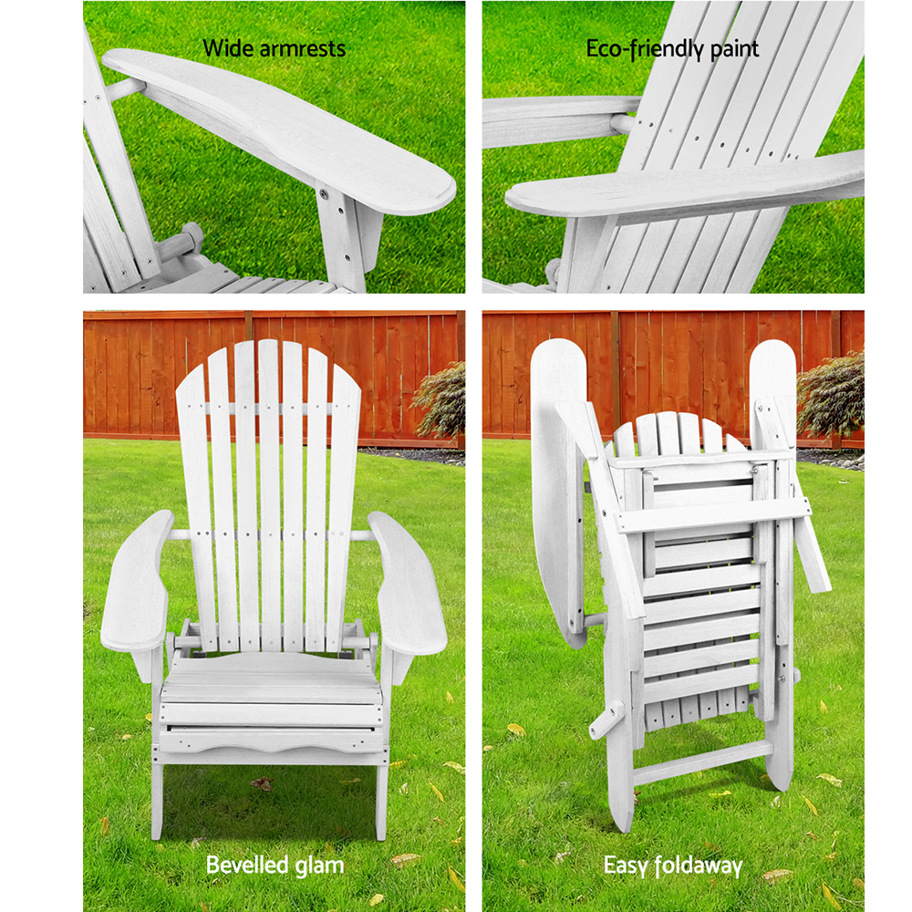 Gardeon 2 Piece Wood Foldable Sun Lounge Chairs view 5