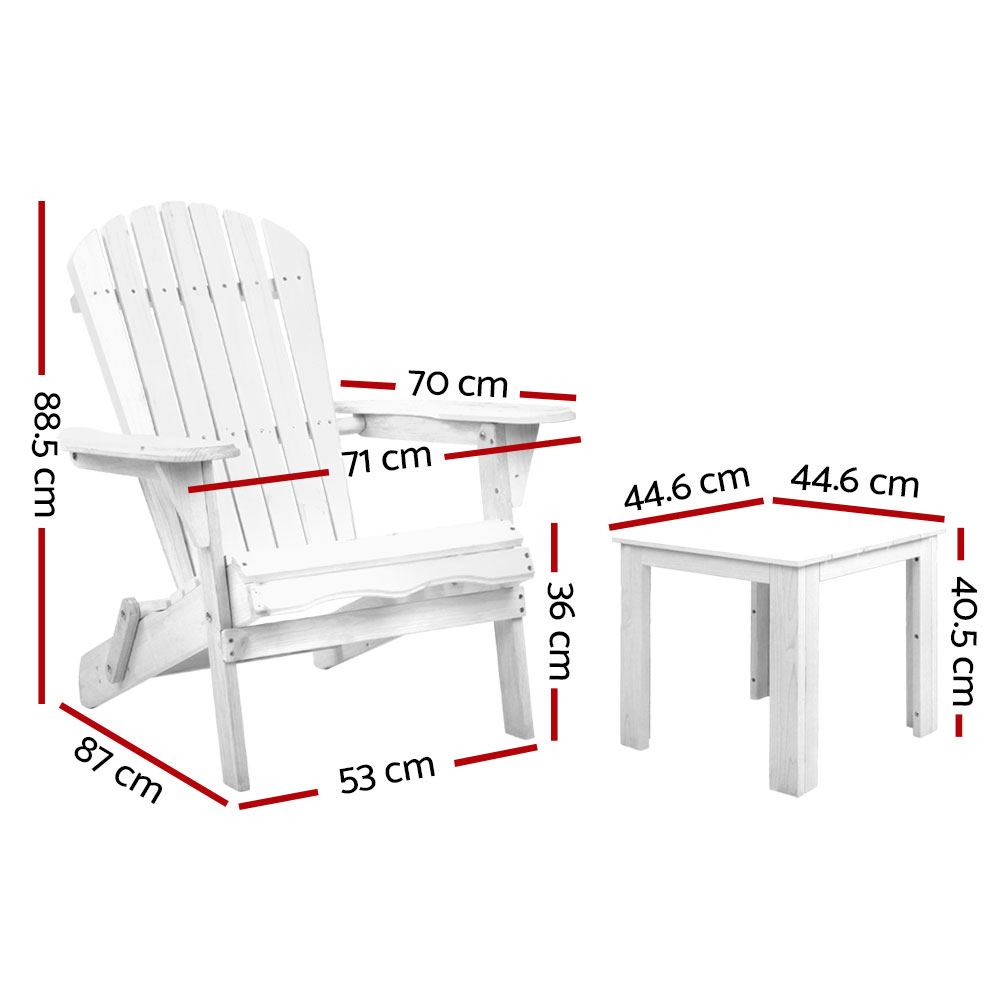 Gardeon 3 Piece Foldable Wooden Table and Chairs view 2