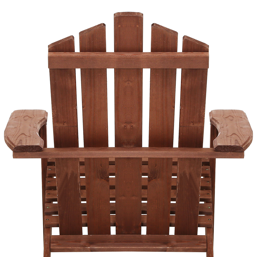 Gardeon 3 Piece Wooden Adirondack Table and Chairs view 5
