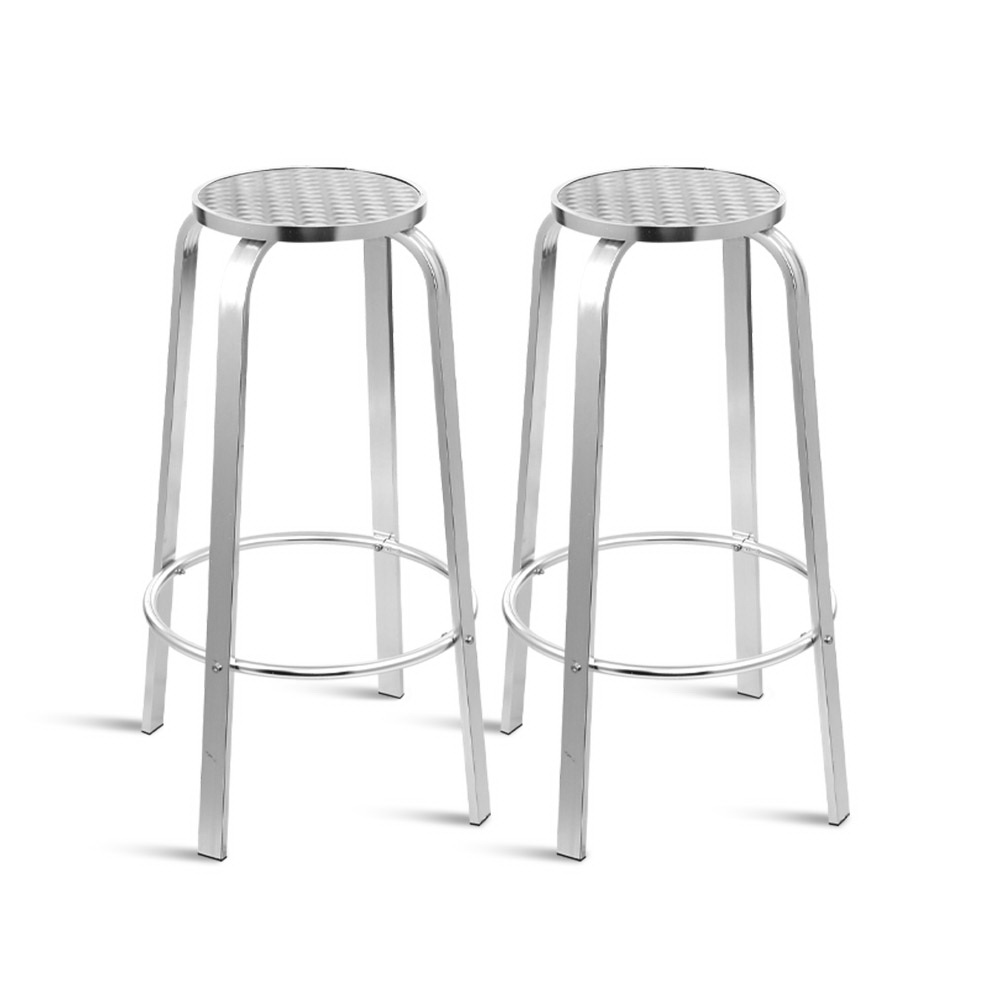 Gardeon 2 Piece Aluminium Outdoor Bar Stools