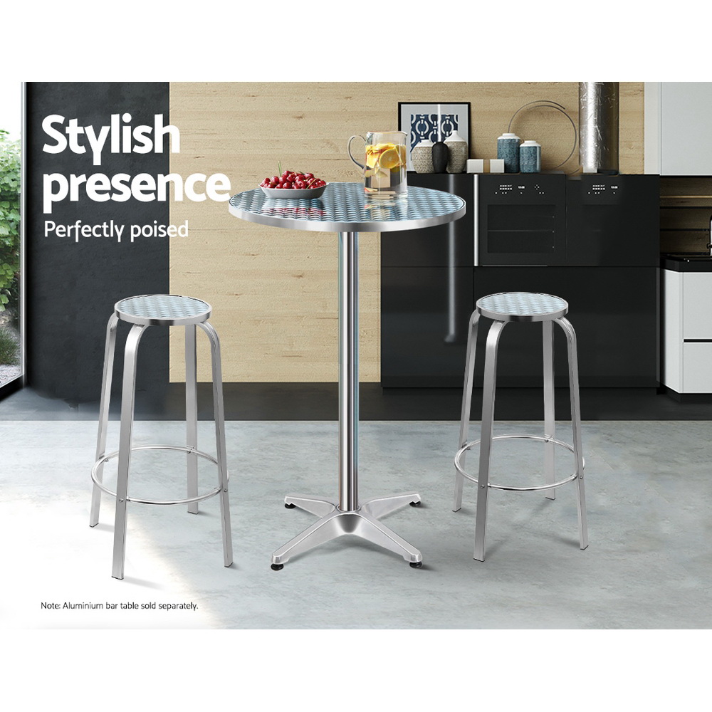 Gardeon 2 Piece Aluminium Outdoor Bar Stools view 4