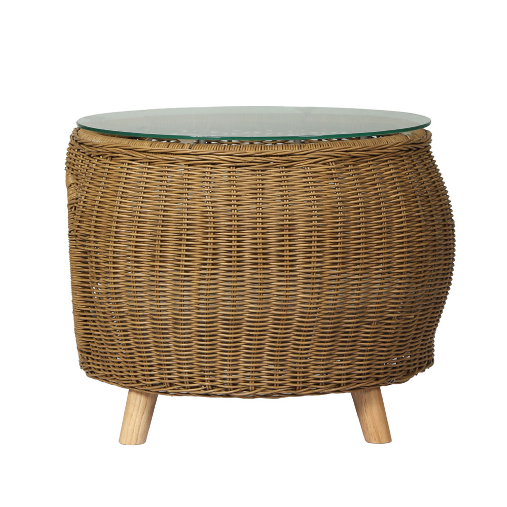 Gardeon Wicker Aluminium Coffee Table with Pet Bed view 4