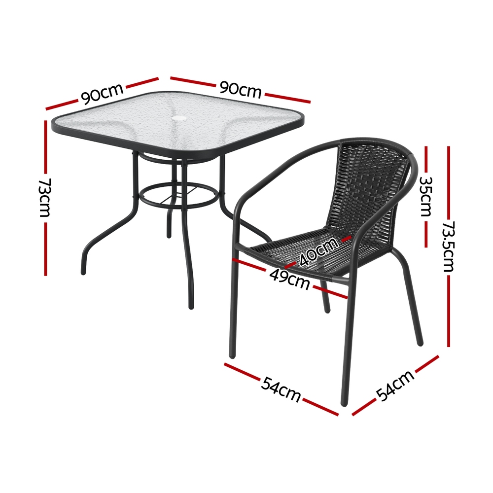 Gardeon 5-Piece Steel Dining Set Stackable view 2
