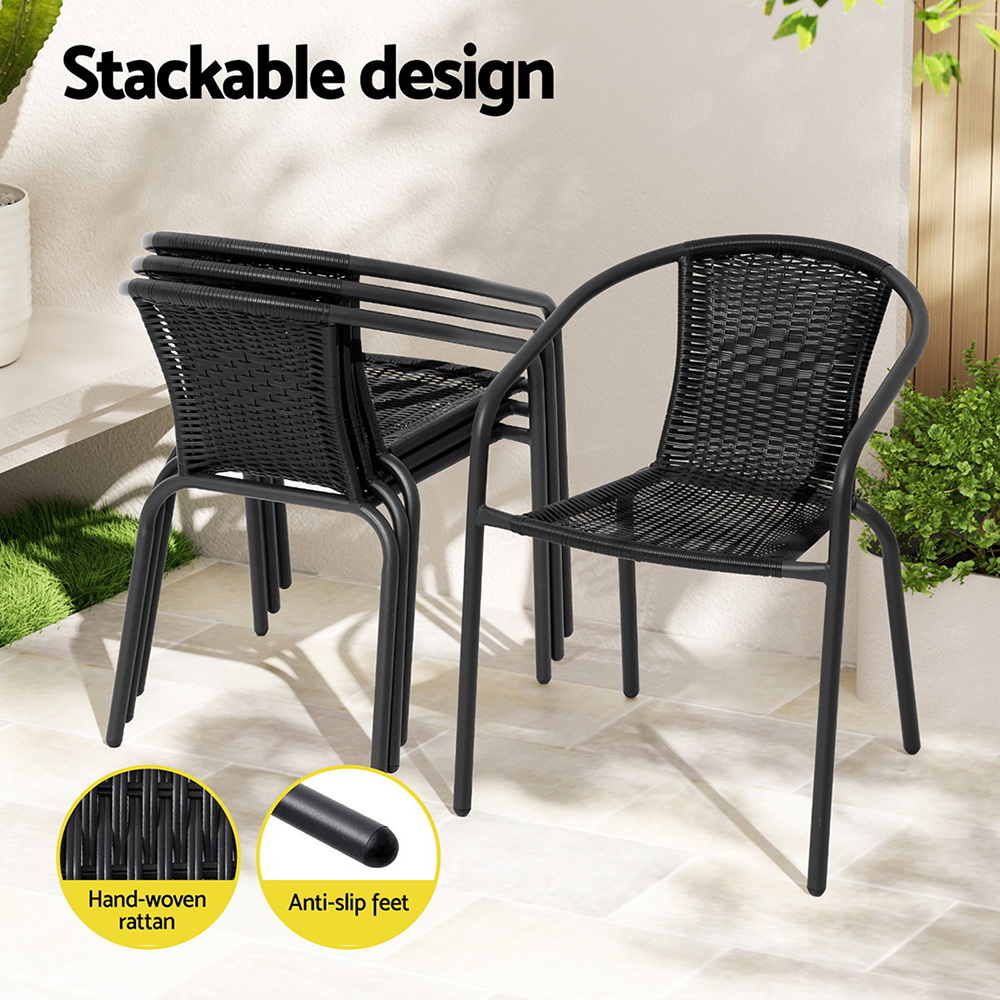 Gardeon 5-Piece Steel Dining Set Stackable view 5