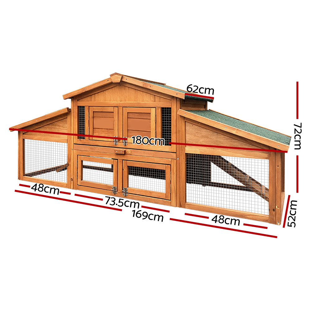 i.Pet Rabbit Hutch 169cm Wooden Water-Repellent Design view 2