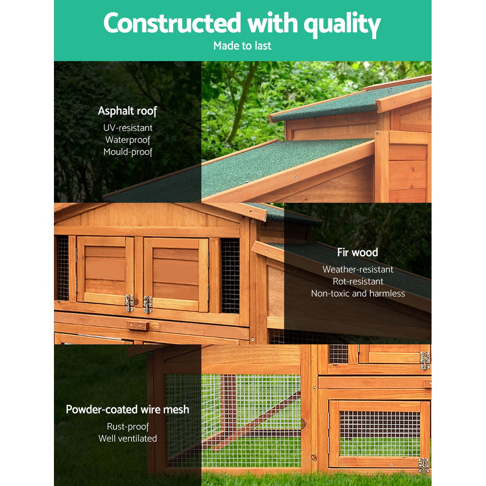 i.Pet Rabbit Hutch 169cm Wooden Water-Repellent Design view 4
