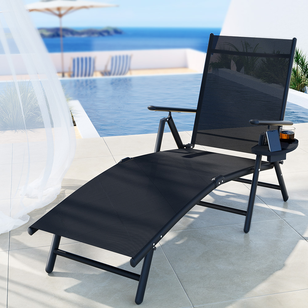 Gardeon Sun Lounge Aluminium Folding Beach Chair Camping