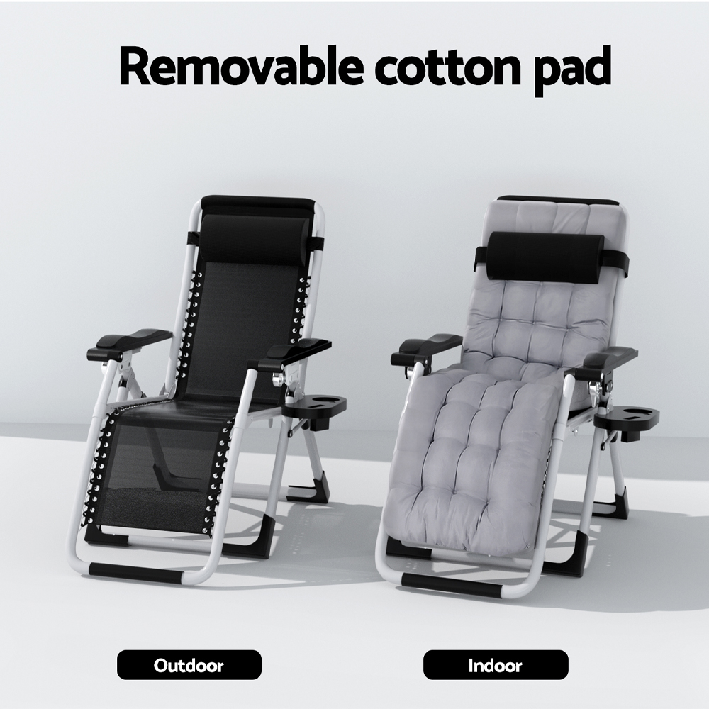 Gardeon Sun Lounge Folding Zero Gravity Camping Chair view 5