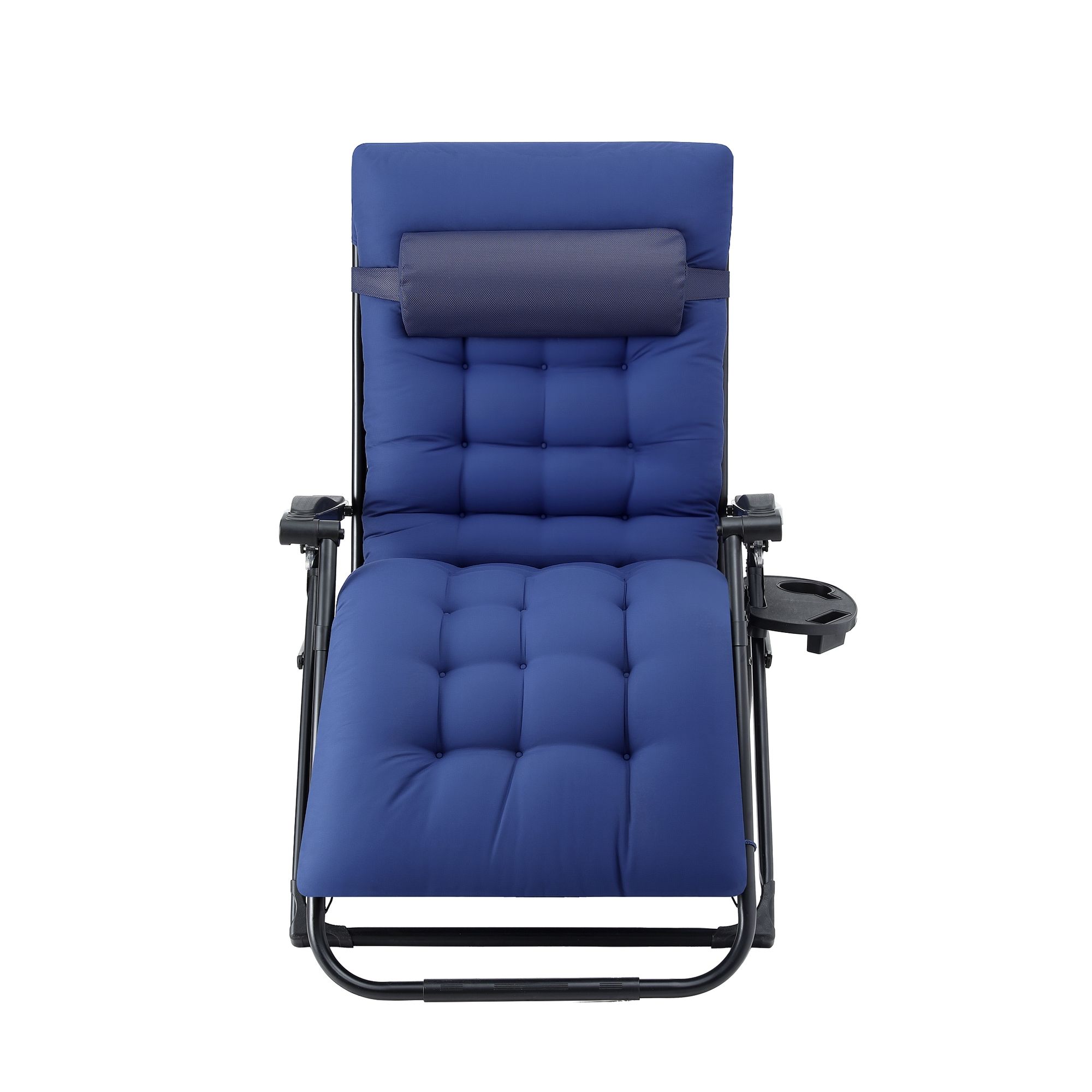 Gardeon Sun Lounge XL Folding Zero Gravity Chair Blue view 3