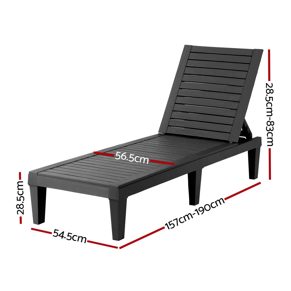 Gardeon Sun Lounge 5-Position Recliner PP Lightweight view 2