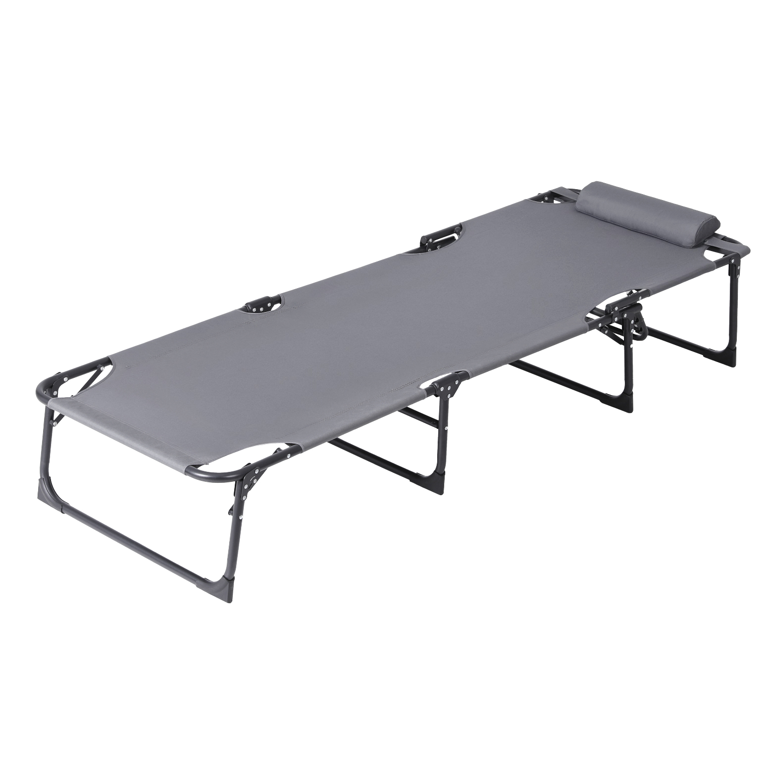 Gardeon Sun Lounger Folding Beach Cot Steel Frame Pillow view 3