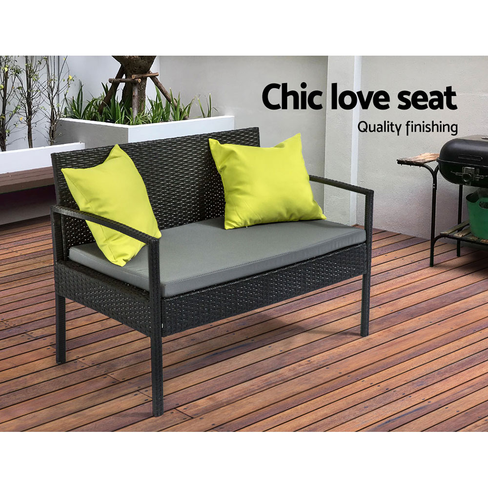 Gardeon Wicker Sofa Set with Storage Cover view 4
