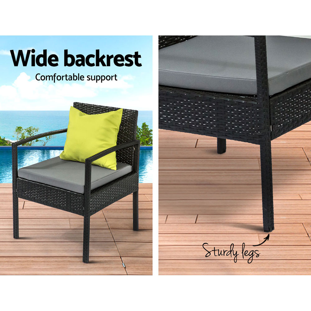 Gardeon Wicker Sofa Set with Storage Cover view 5